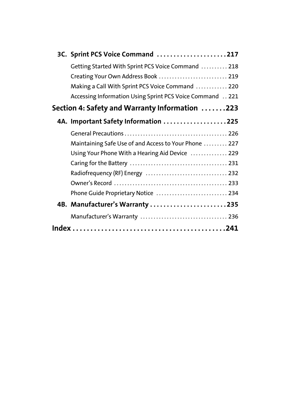 Index | Samsung A640 User Manual | Page 7 / 265