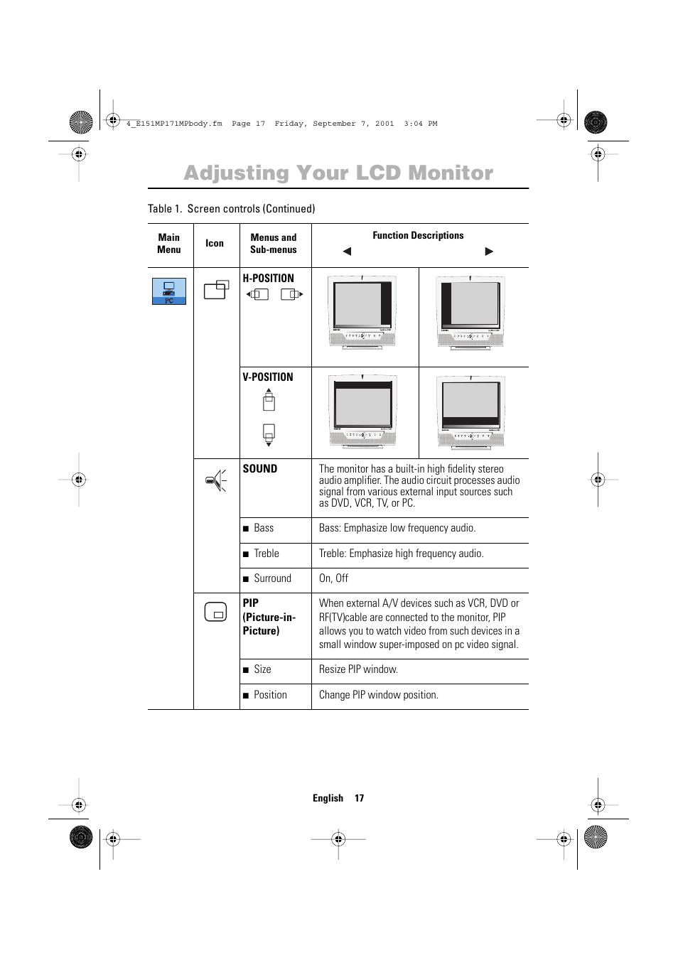 Adjusting your lcd monitor | Samsung 151MP User Manual | Page 19 / 44