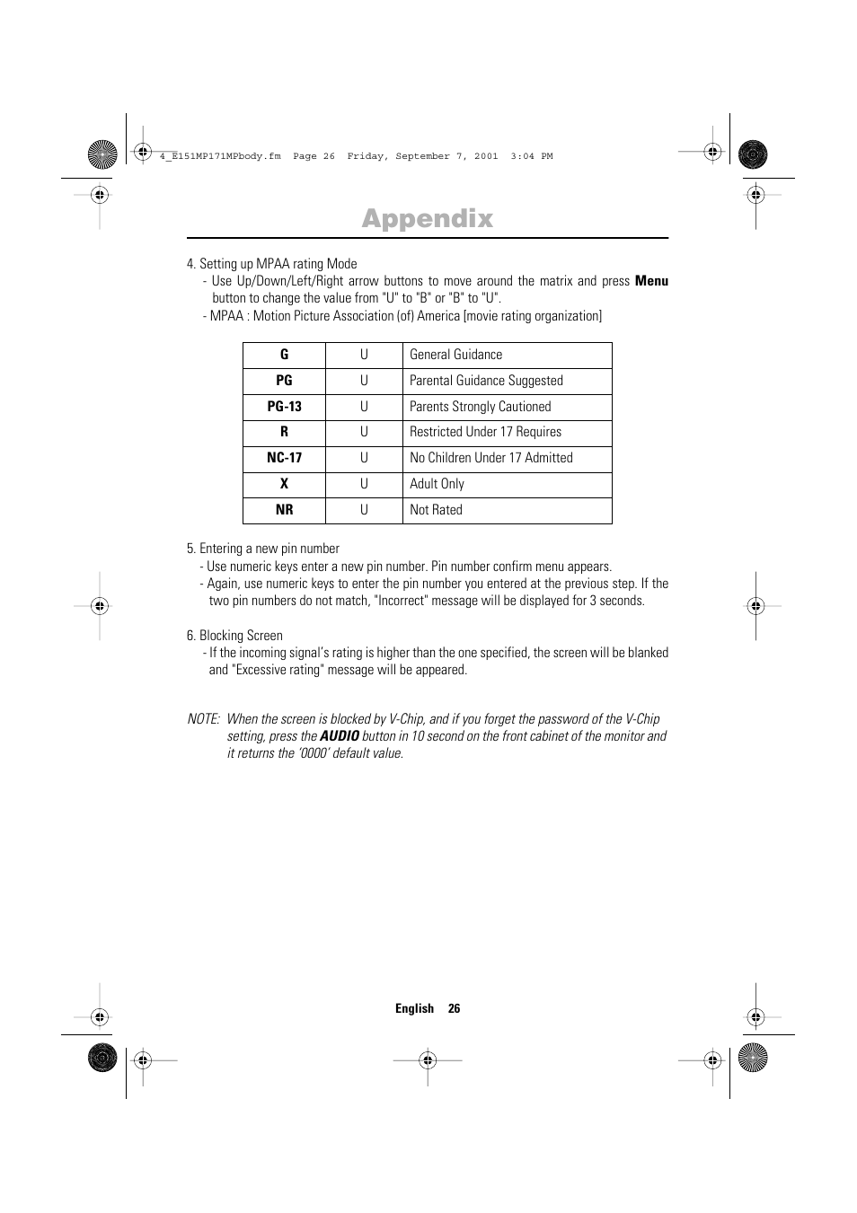 Appendix | Samsung 151MP User Manual | Page 28 / 44