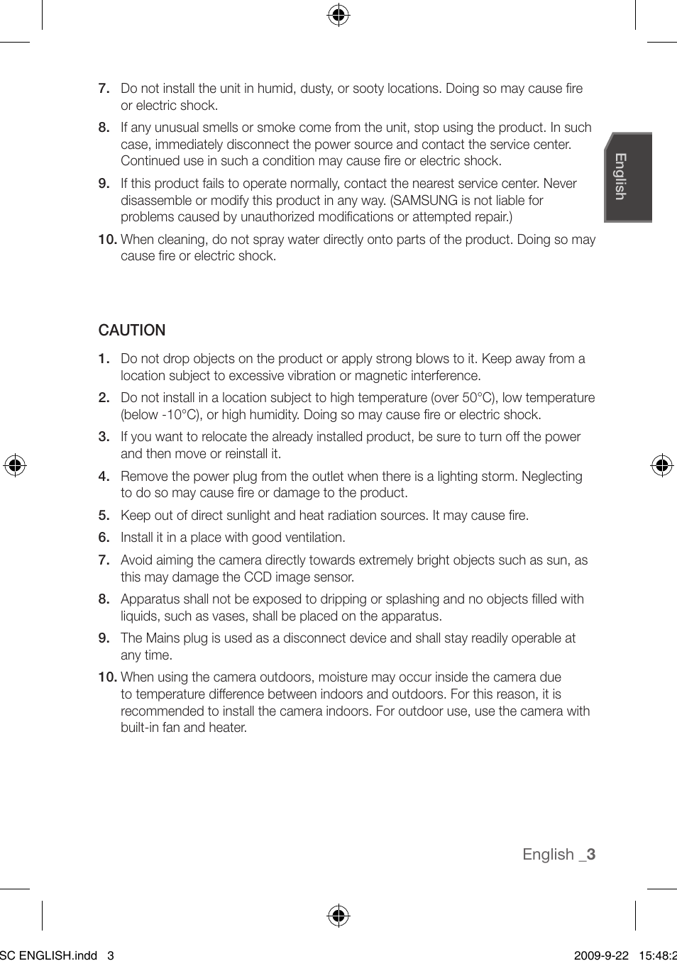 Samsung SCC-C4353 User Manual | Page 3 / 37