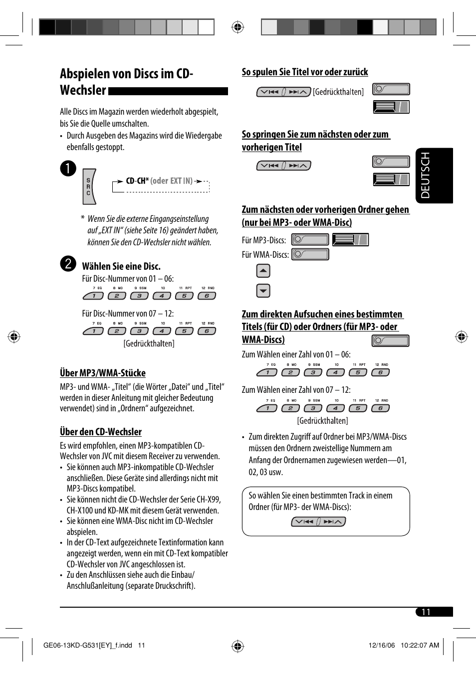 Abspielen von discs im cd- wechsler | JVC KD-G531 User Manual | Page 37 / 80