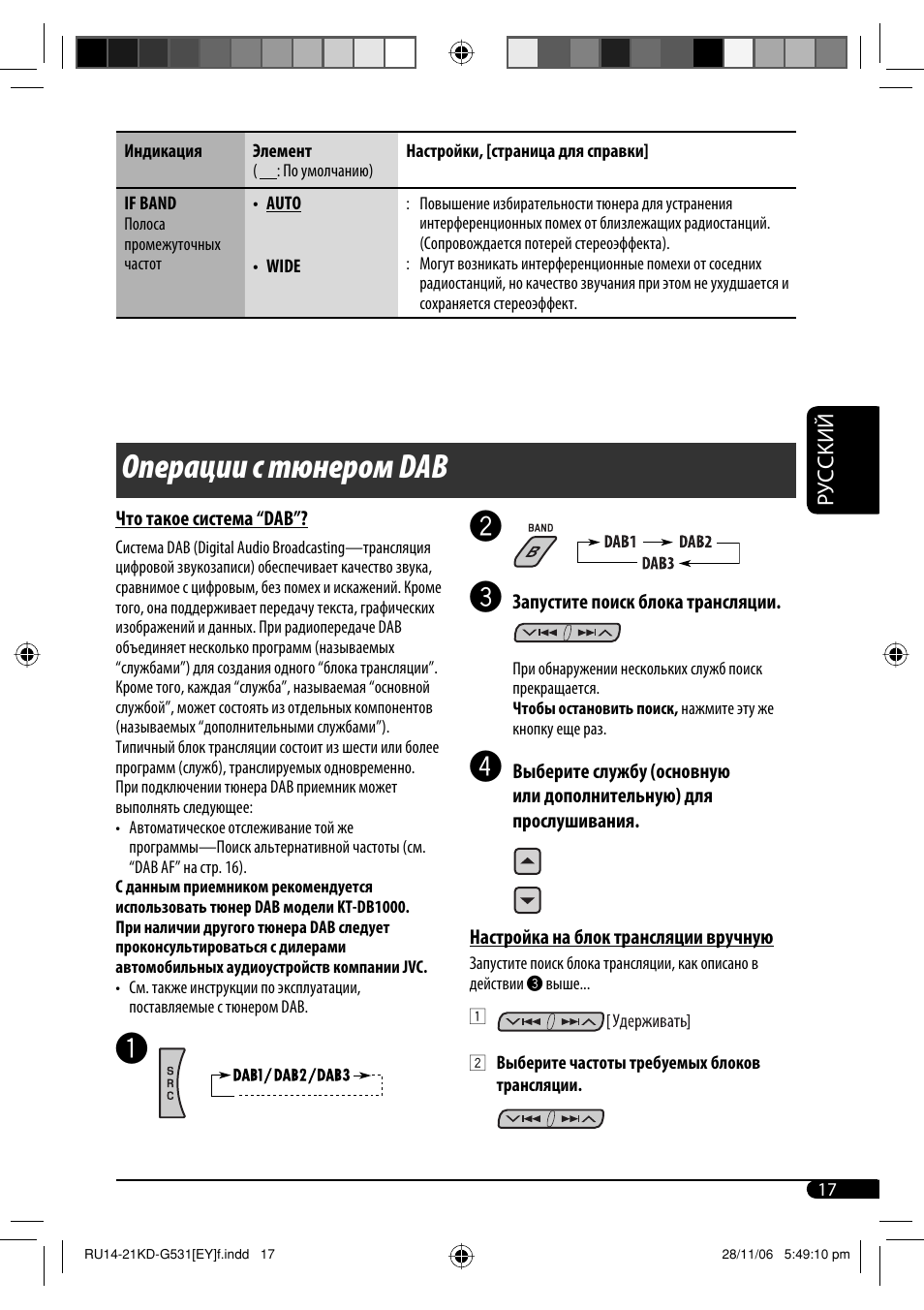 Операции с тюнером dab | JVC KD-G531 User Manual | Page 69 / 80