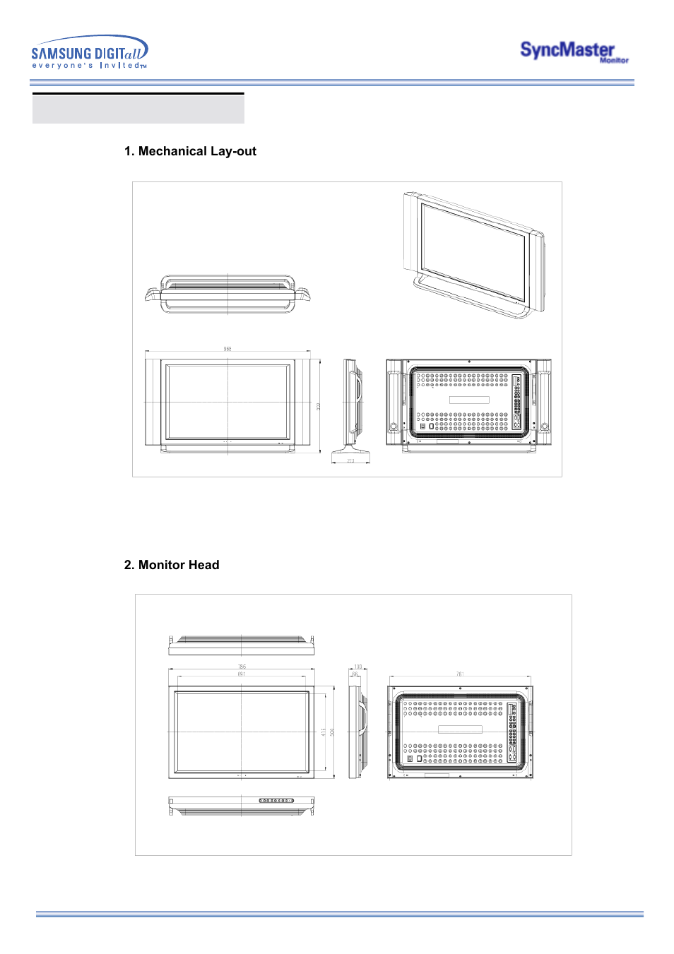 Mechanical lay-out | Samsung 323T User Manual | Page 18 / 78