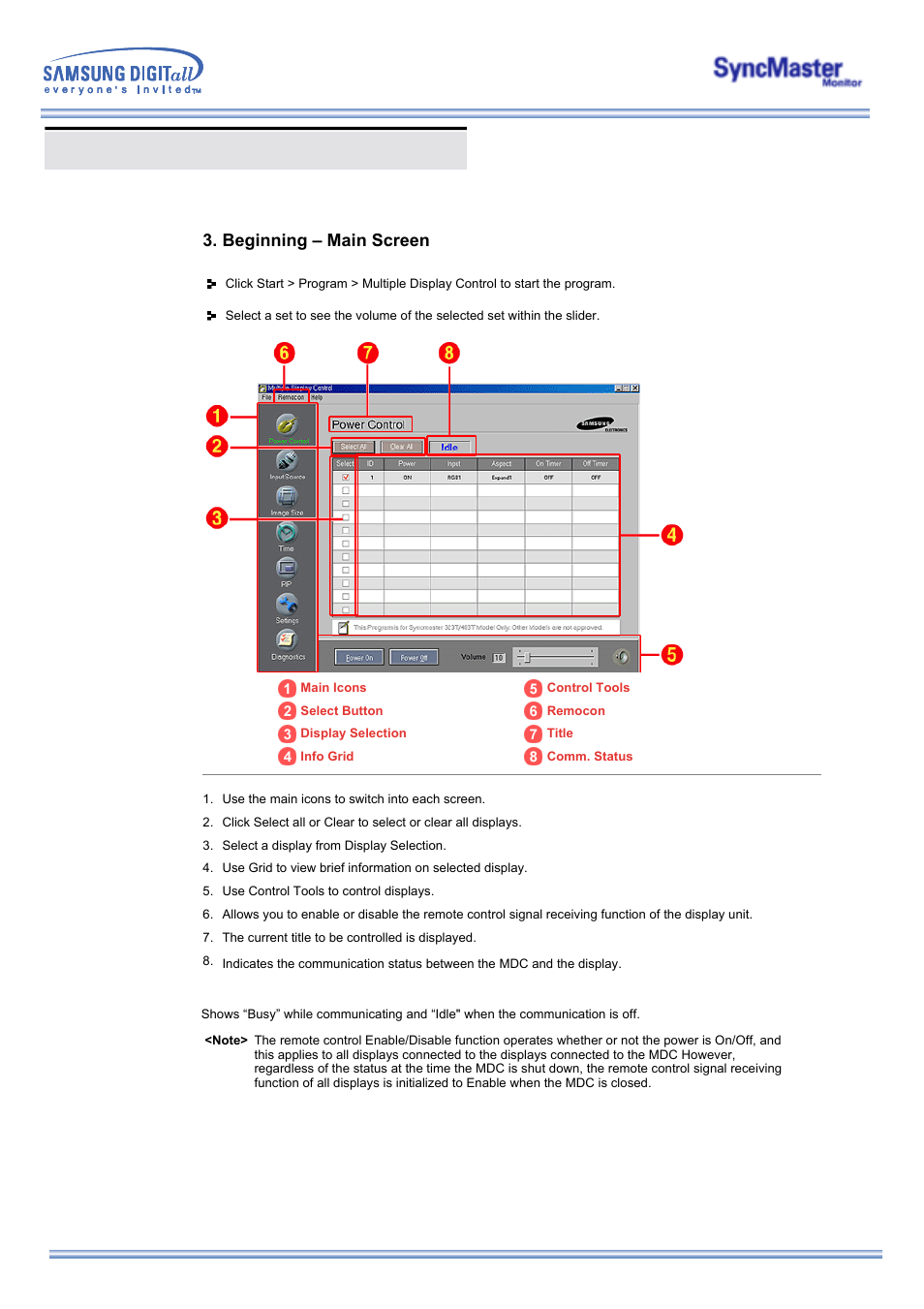 Multiple display control (mdc) | Samsung 323T User Manual | Page 36 / 78