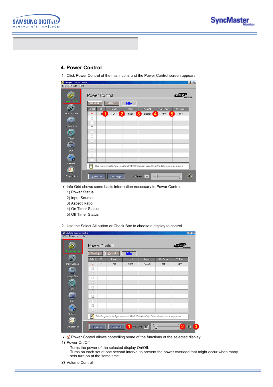 Multiple display control (mdc) | Samsung 323T User Manual | Page 38 / 78