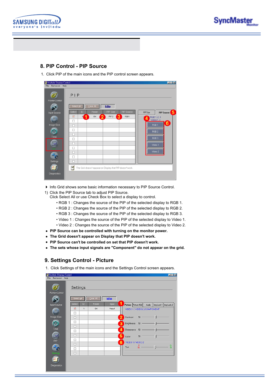 Multiple display control (mdc) | Samsung 323T User Manual | Page 43 / 78