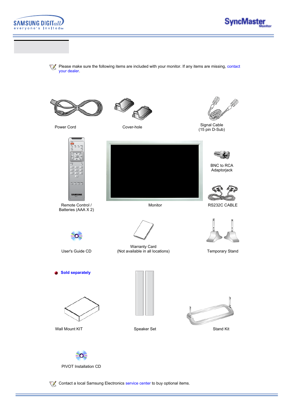 Introduction, Unpacking | Samsung 323T User Manual | Page 8 / 78