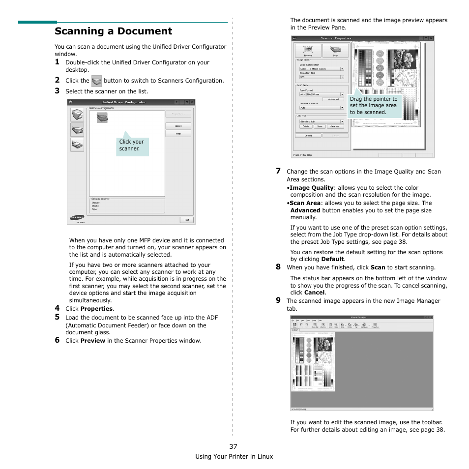 Scanning a document | Samsung CLX-6240 Series User Manual | Page 147 / 157