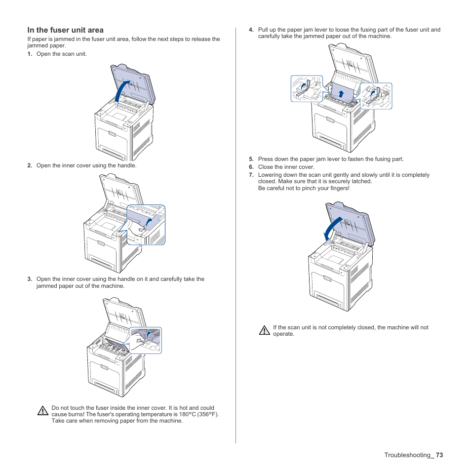 In the fuser unit area, Ge 73 | Samsung CLX-6240 Series User Manual | Page 73 / 157