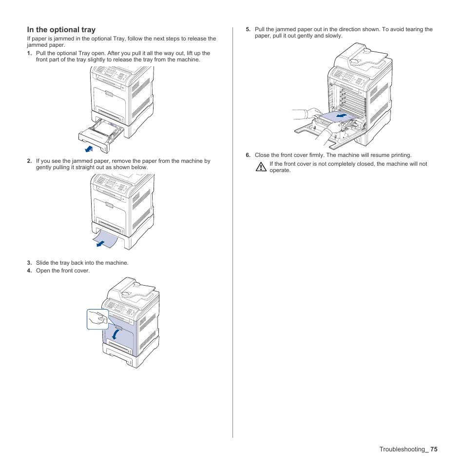 In the optional tray | Samsung CLX-6240 Series User Manual | Page 75 / 157