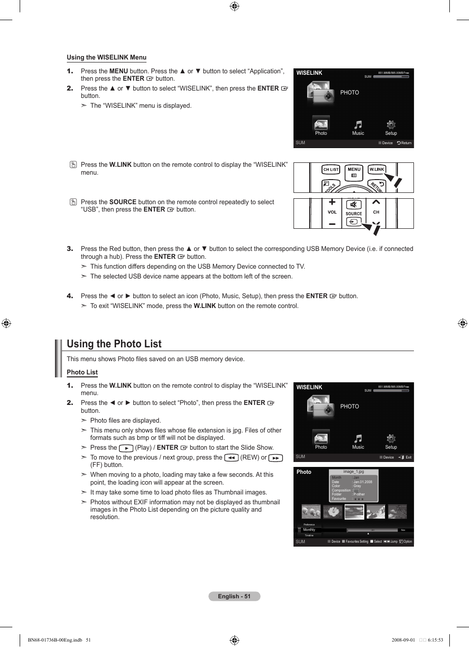 Using the photo list | Samsung BN68-01736B-00 User Manual | Page 53 / 81