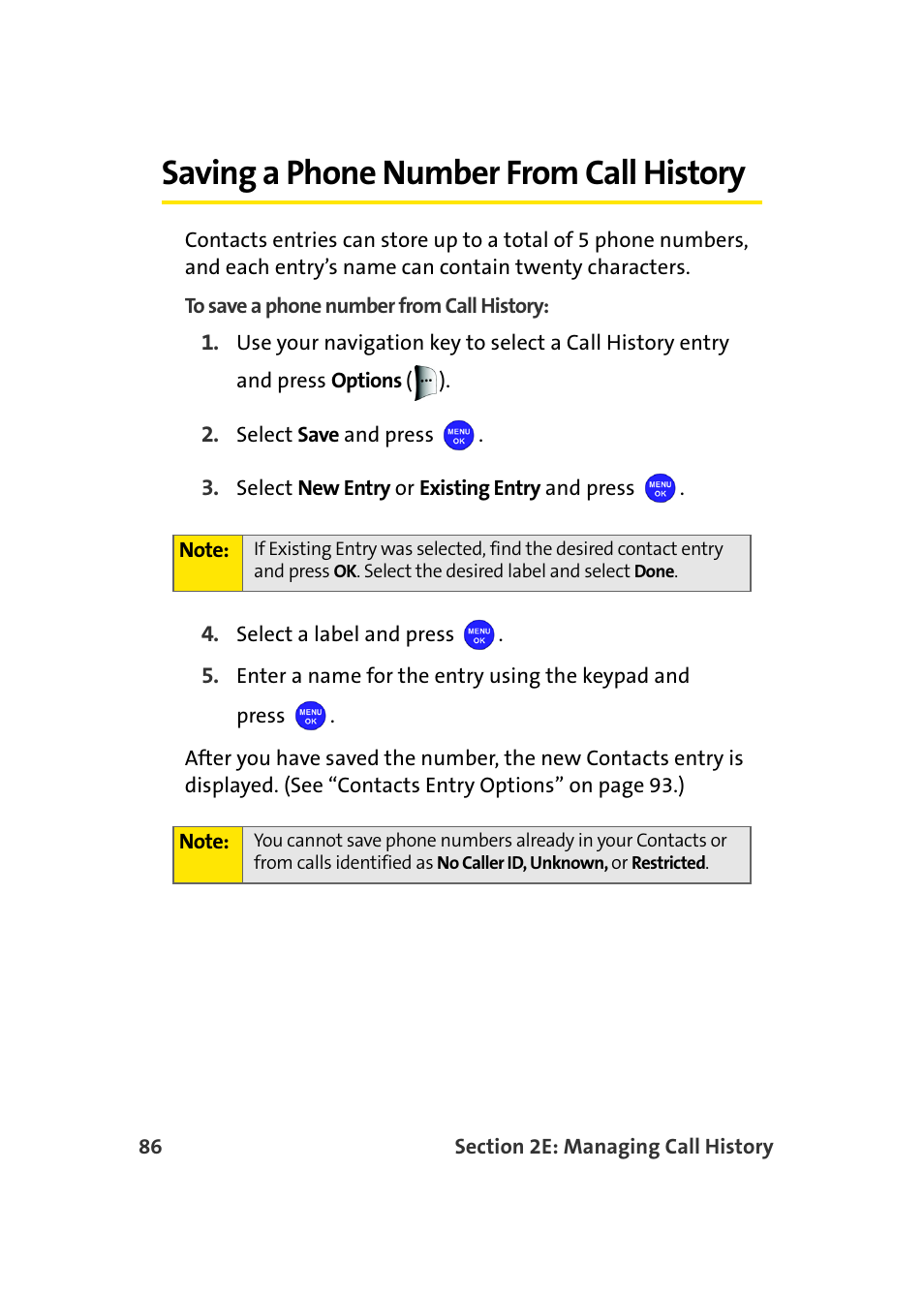Saving a phone number from call history | Samsung MM-A940 User Manual | Page 112 / 287