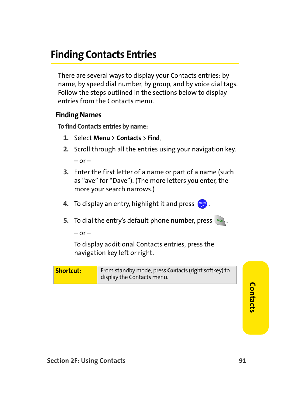 Finding contacts entries | Samsung MM-A940 User Manual | Page 117 / 287