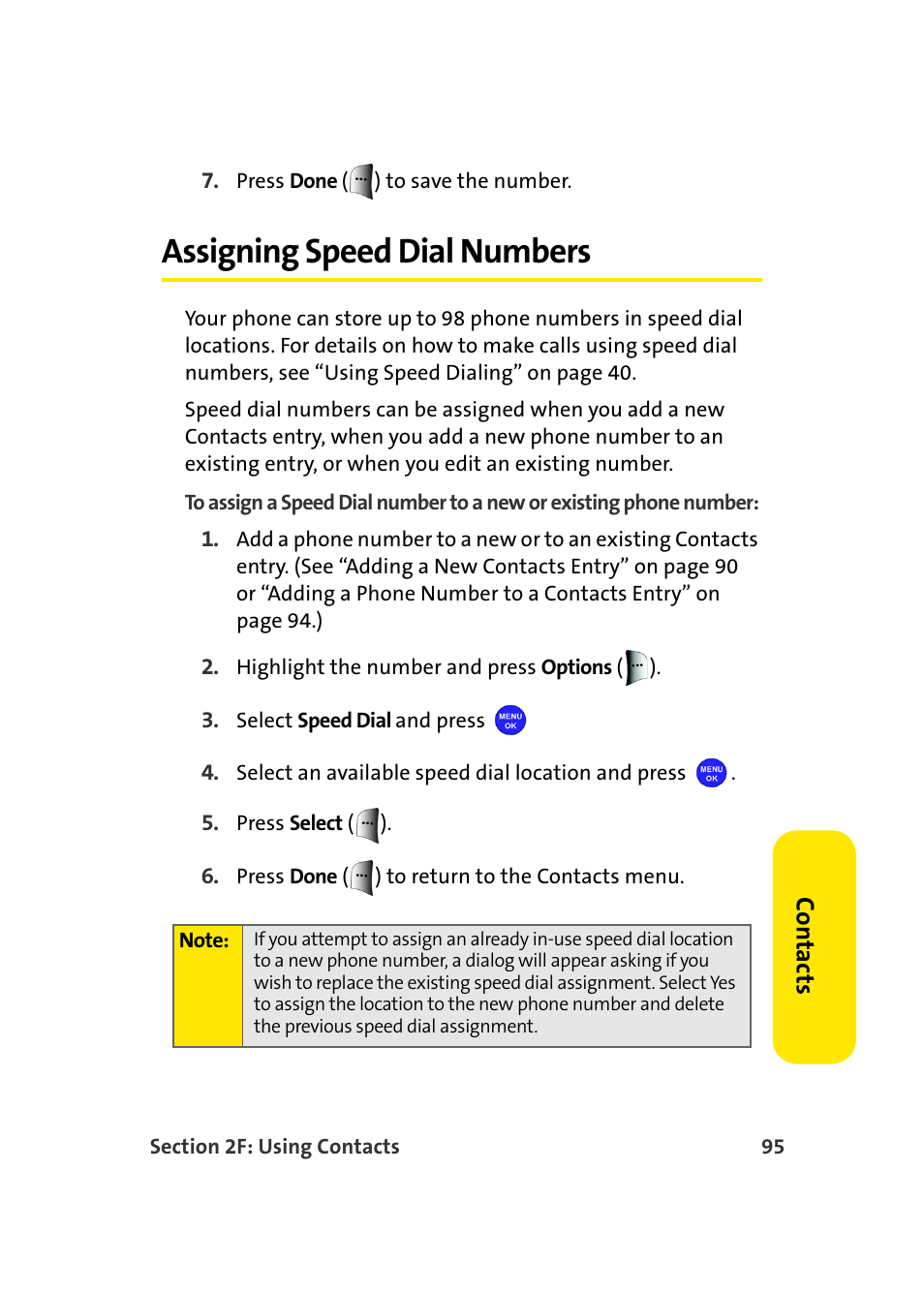 Assigning speed dial numbers | Samsung MM-A940 User Manual | Page 121 / 287