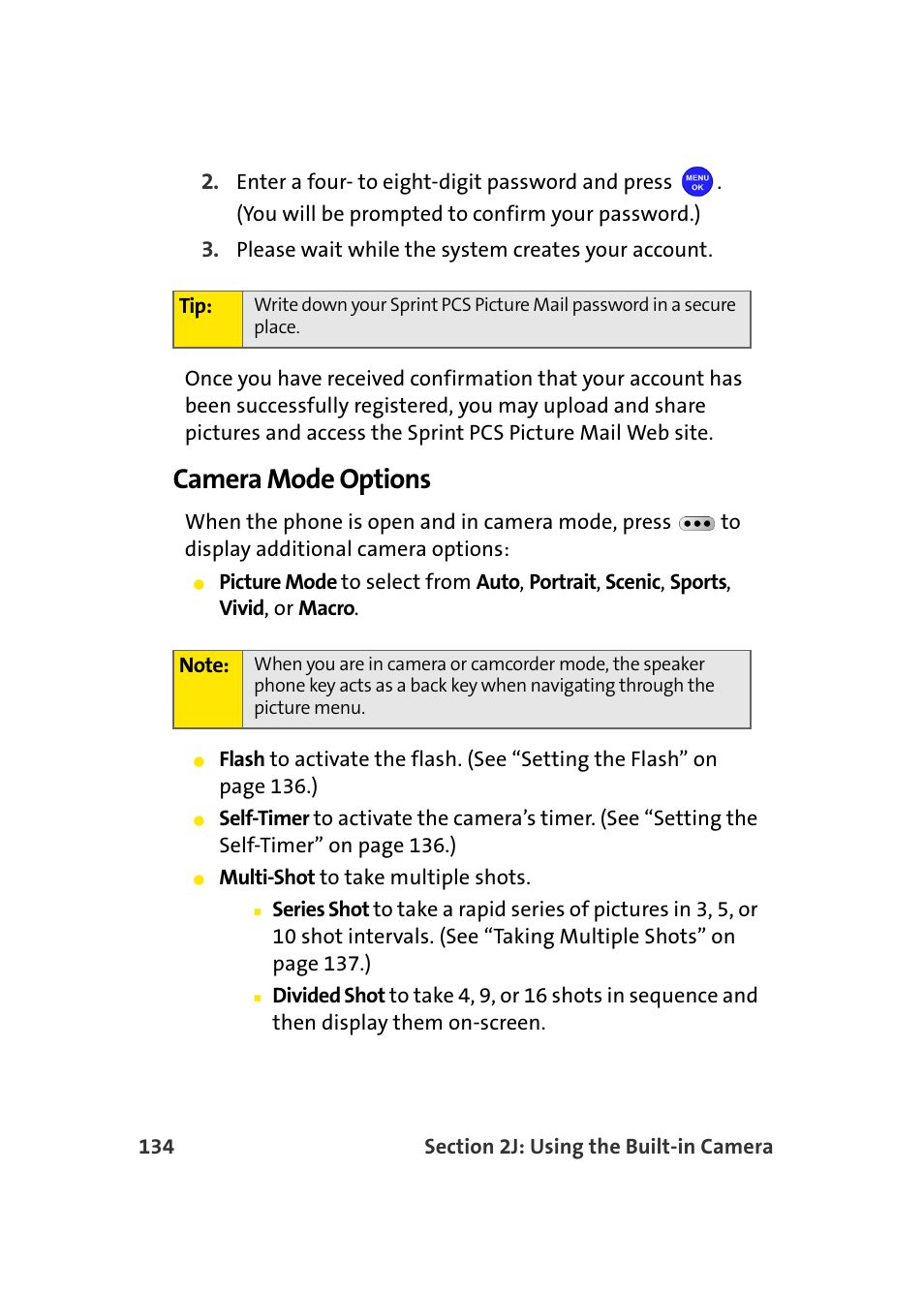 Camera mode options | Samsung MM-A940 User Manual | Page 160 / 287