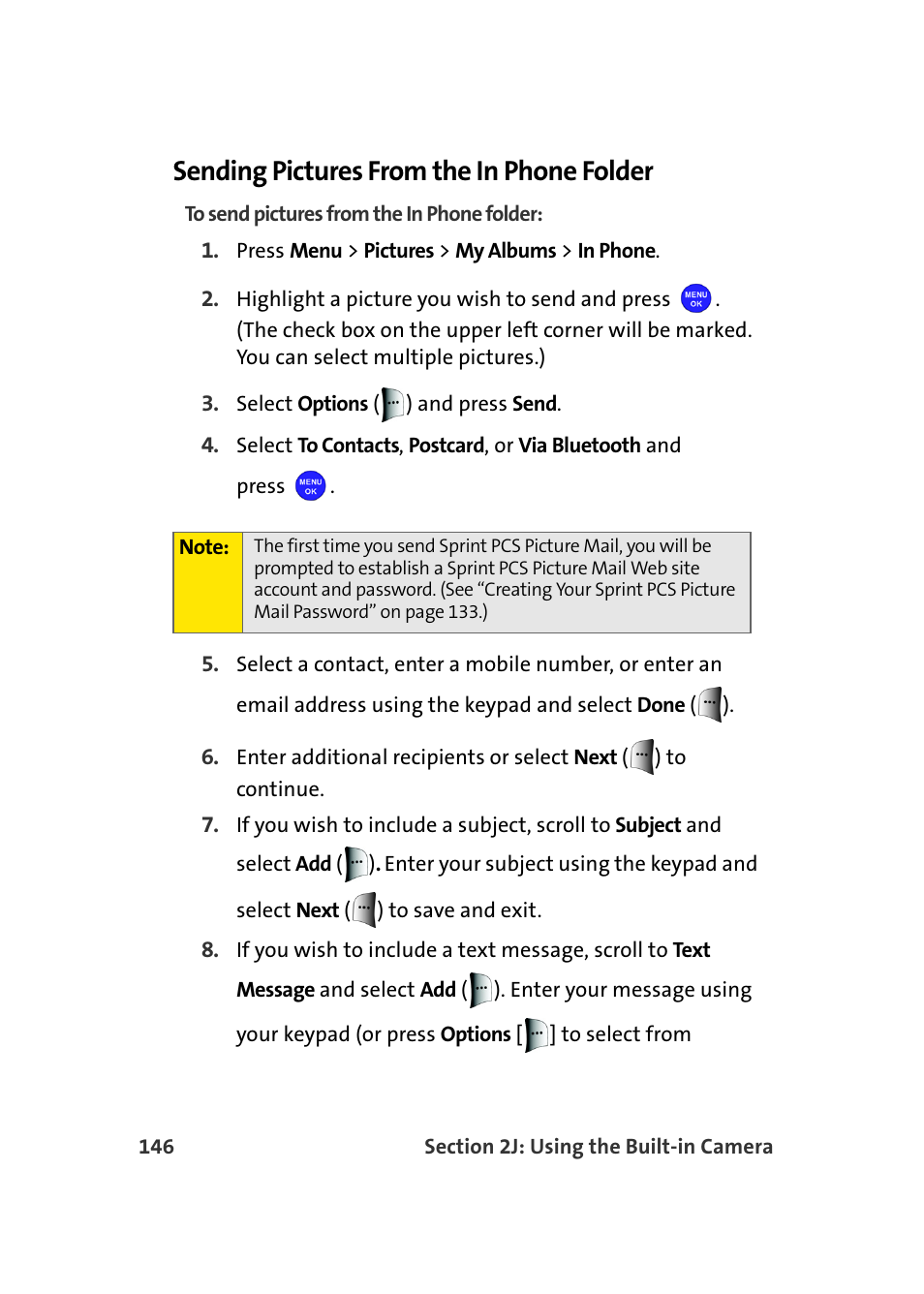 Sending pictures from the in phone folder | Samsung MM-A940 User Manual | Page 172 / 287