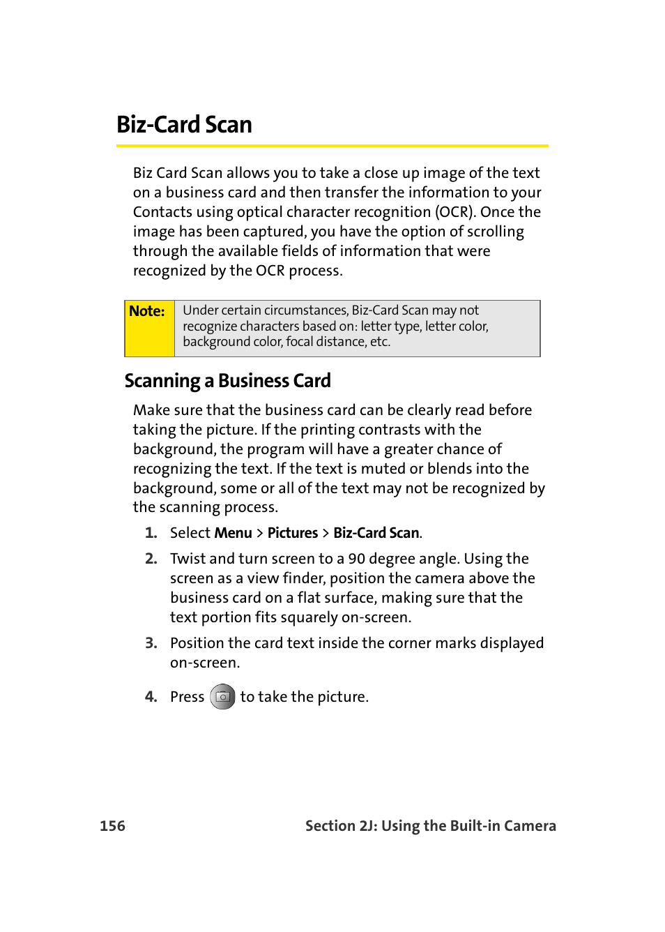 Biz-card scan, Scanning a business card | Samsung MM-A940 User Manual | Page 182 / 287
