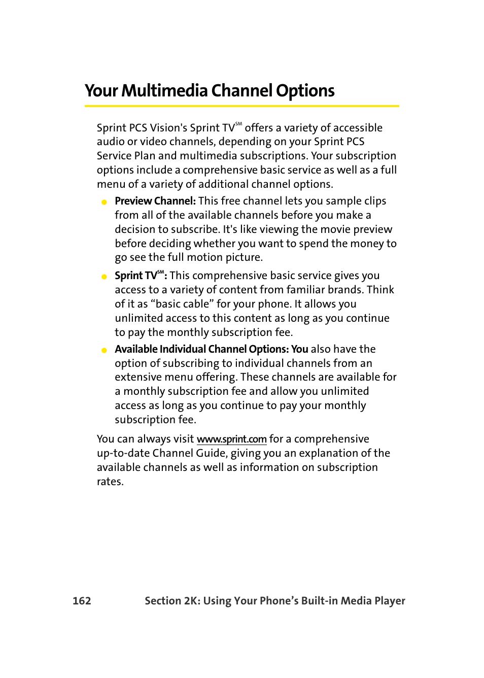 Your multimedia channel options | Samsung MM-A940 User Manual | Page 188 / 287