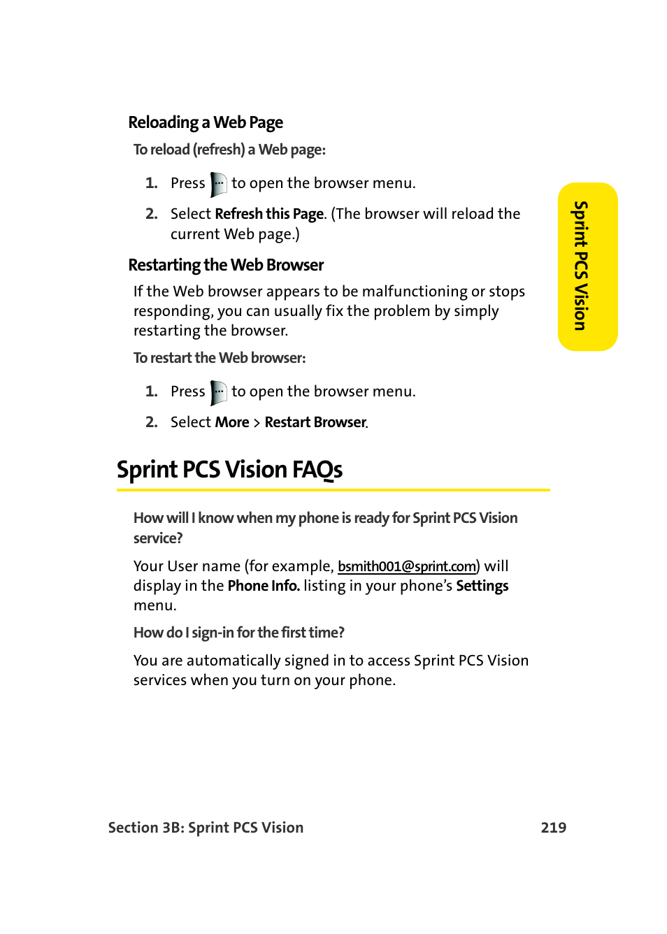 Sprint pcs vision faqs | Samsung MM-A940 User Manual | Page 245 / 287