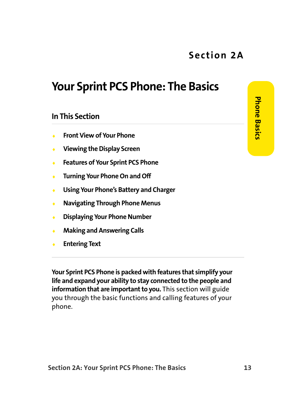 Your sprint pcs phone: the basics, 2a. your sprint pcs phone: the basics, Phone basics | Samsung MM-A940 User Manual | Page 39 / 287