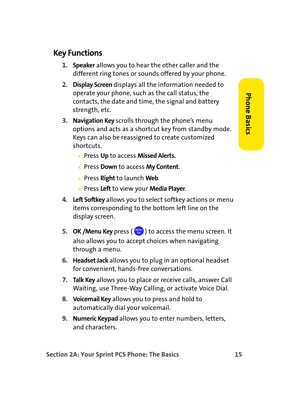 Key functions, Phone basics | Samsung MM-A940 User Manual | Page 41 / 287