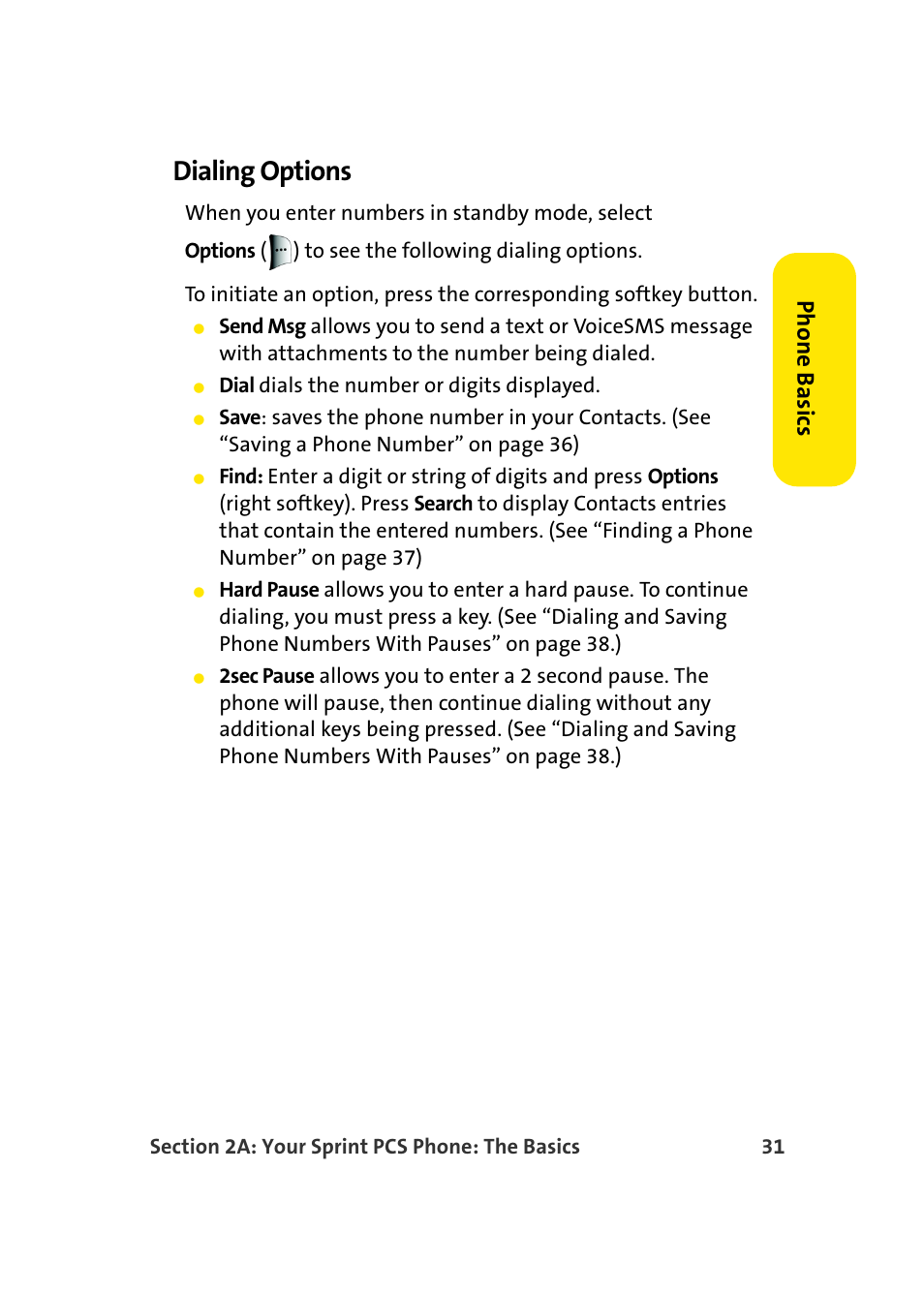 Dialing options, Phone basics | Samsung MM-A940 User Manual | Page 57 / 287