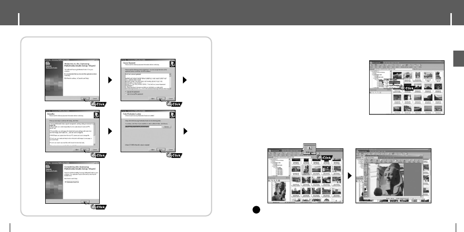 Using multimedia studio, Editing images, Installing multimedia studio | Iediting images 1 | Samsung YH-J70 User Manual | Page 16 / 45
