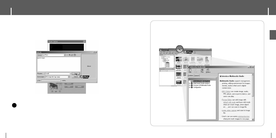 To view help on multimedia studio, Using multimedia studio, Ito view help on multimedia studio | Samsung YH-J70 User Manual | Page 20 / 45