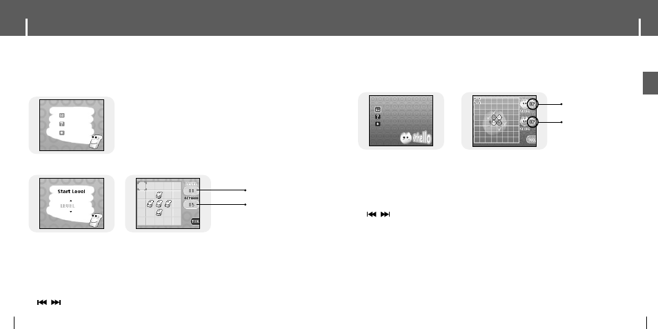 Playing games, Clear screen, Othello | Iothello, Iclear screen | Samsung YH-J70 User Manual | Page 34 / 45