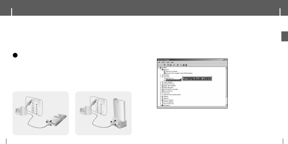 Connecting the player to your pc with a usb cable, Connecting the player to your pc, Iconnecting the player to your pc with a usb cable | Samsung YH-J70 User Manual | Page 9 / 45