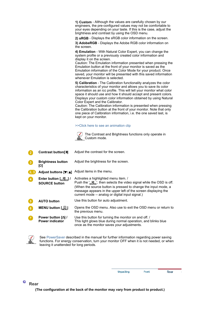 Rear | Samsung SyncMaster XL20 User Manual | Page 12 / 76