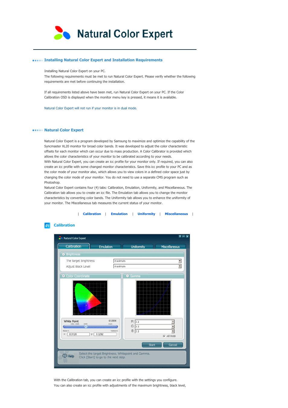 Natural color expert | Samsung SyncMaster XL20 User Manual | Page 54 / 76