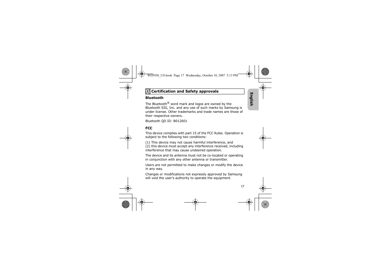 Samsung WEP430 User Manual | Page 20 / 96