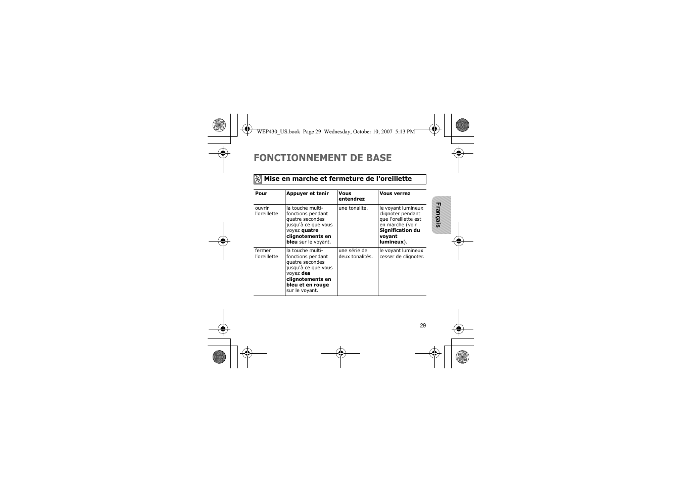 Fonctionnement de base | Samsung WEP430 User Manual | Page 32 / 96