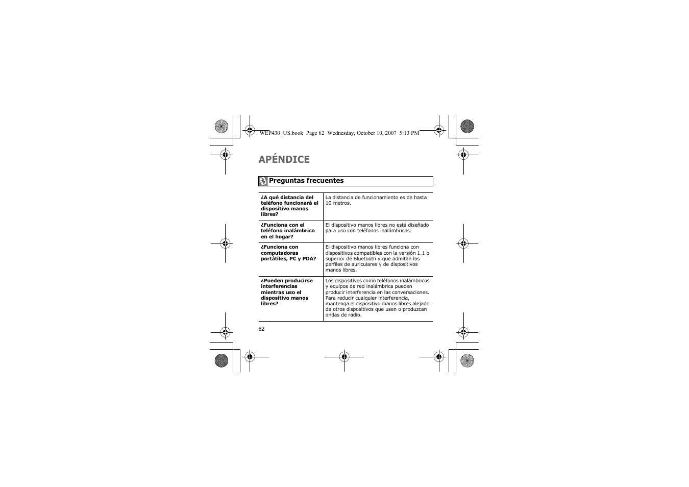 Apéndice | Samsung WEP430 User Manual | Page 65 / 96