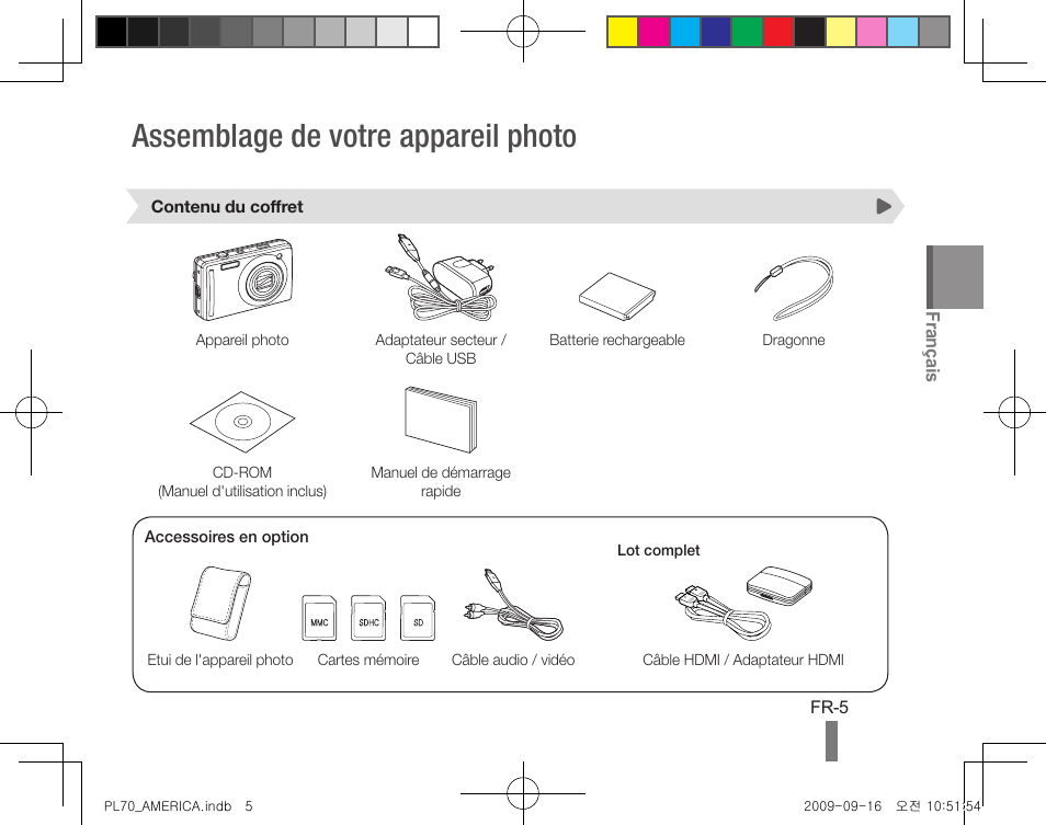 Assemblage de votre appareil photo | Samsung PL70 User Manual | Page 25 / 32