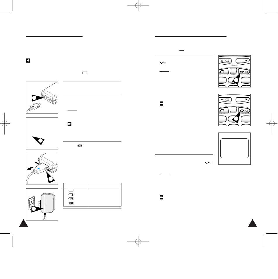 Switching the phone on and off, Charging a battery pack | Samsung Digimax 250 User Manual | Page 10 / 41