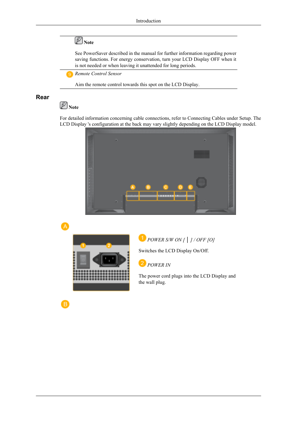 Rear | Samsung 400UXN User Manual | Page 12 / 127