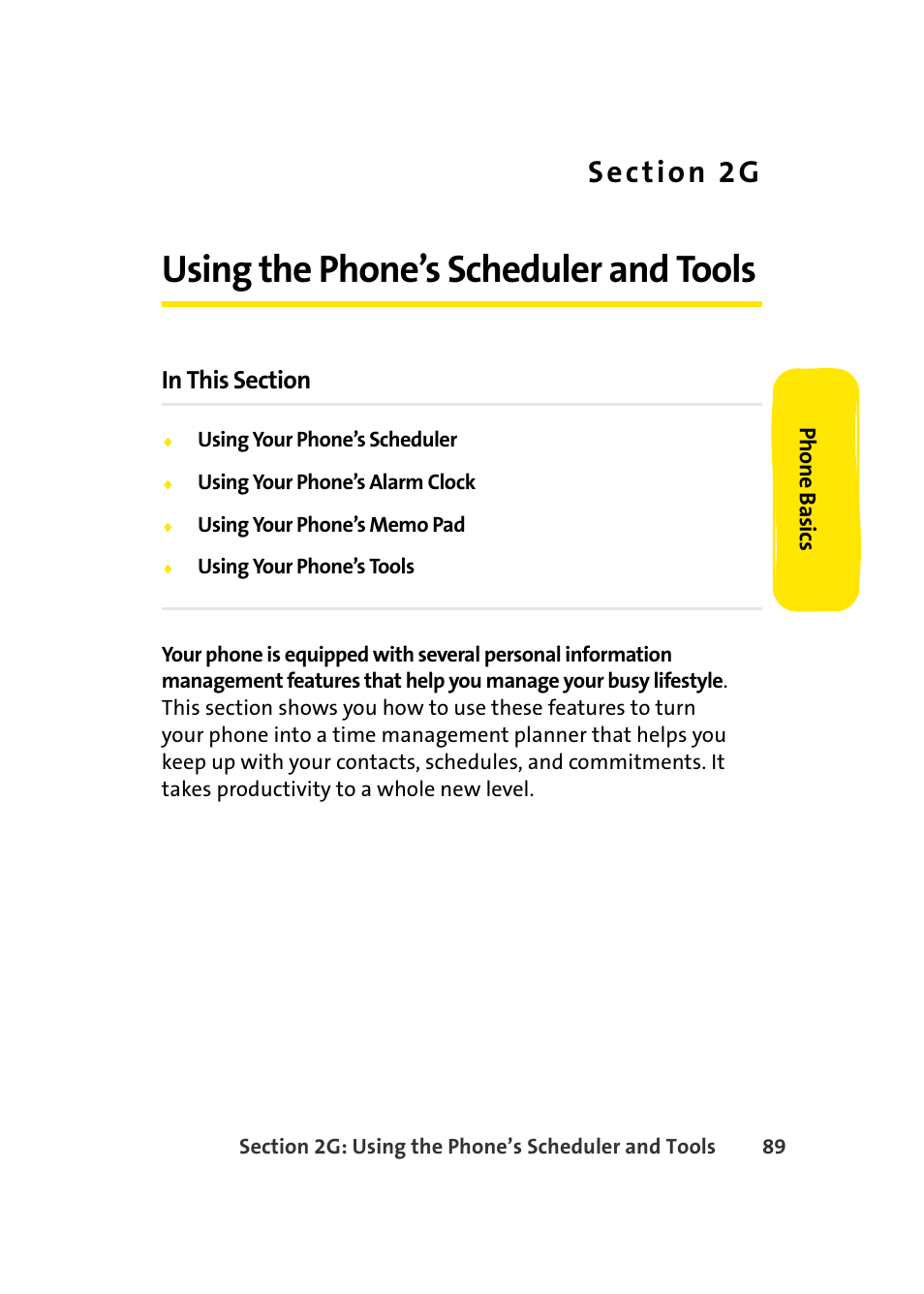 Using the phone’s scheduler and tools, 2g. using the phone’s scheduler and tools | Samsung A420 User Manual | Page 105 / 164