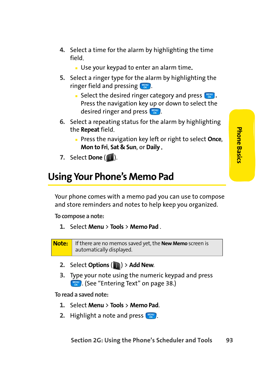 Using your phone’s memo pad | Samsung A420 User Manual | Page 109 / 164