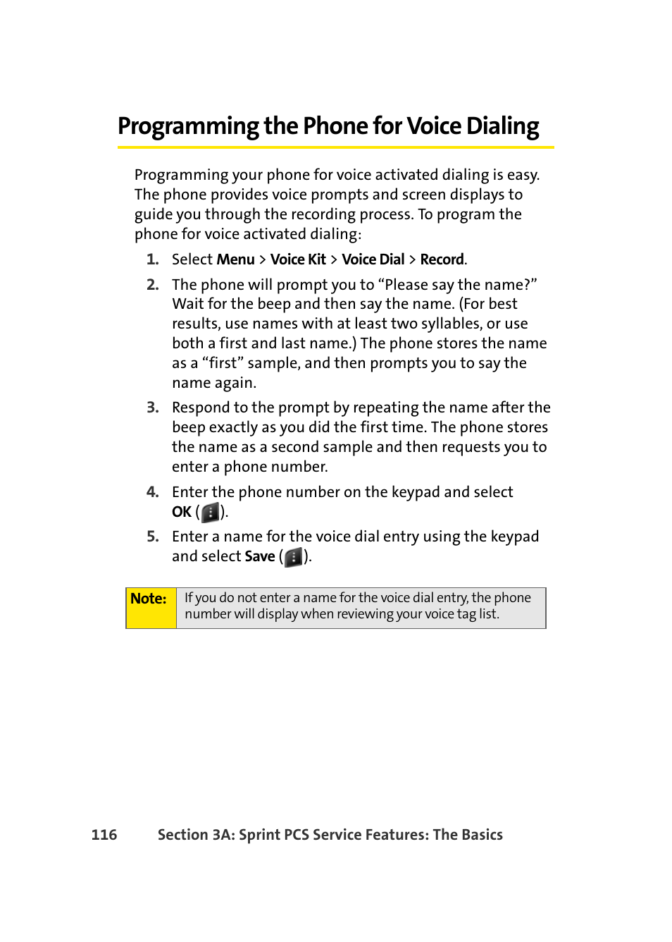 Programming the phone for voice dialing | Samsung A420 User Manual | Page 132 / 164