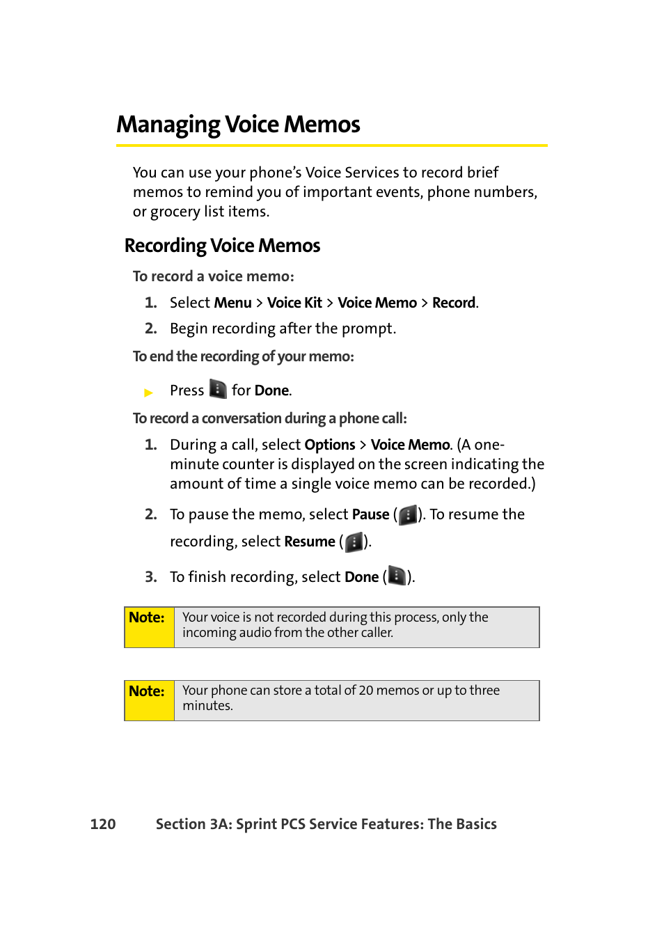 Managing voice memos, Recording voice memos | Samsung A420 User Manual | Page 136 / 164