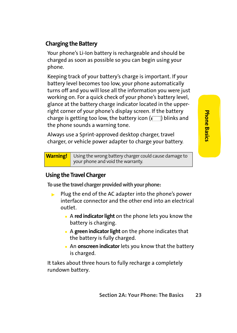 Charging the battery, Using the travel charger | Samsung A420 User Manual | Page 39 / 164