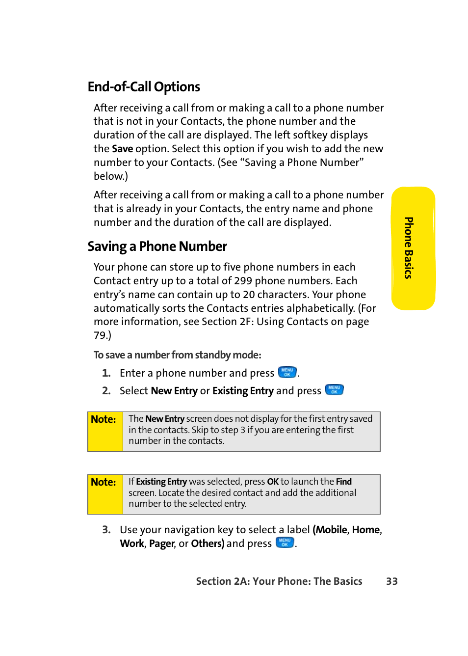 End-of-call options, Saving a phone number | Samsung A420 User Manual | Page 49 / 164