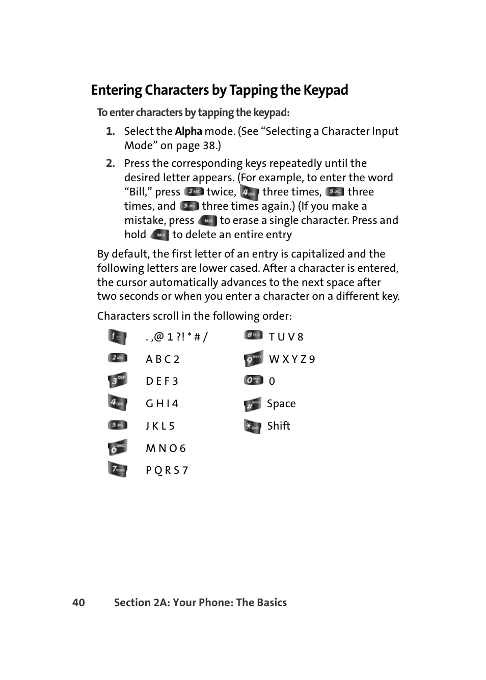 Entering characters by tapping the keypad | Samsung A420 User Manual | Page 56 / 164