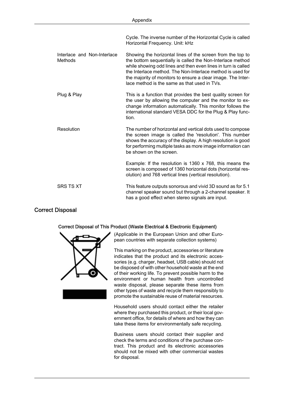 Correct disposal | Samsung SyncMaster 320MXn-2 User Manual | Page 110 / 111
