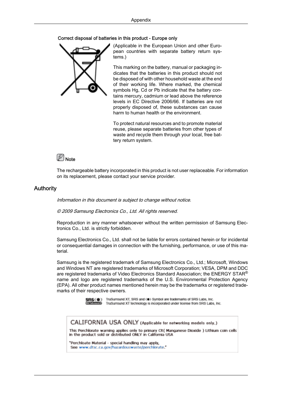 Authority | Samsung SyncMaster 320MXn-2 User Manual | Page 111 / 111