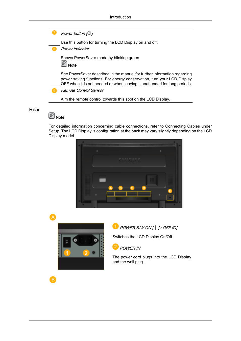 Rear | Samsung SyncMaster 320MXn-2 User Manual | Page 13 / 111