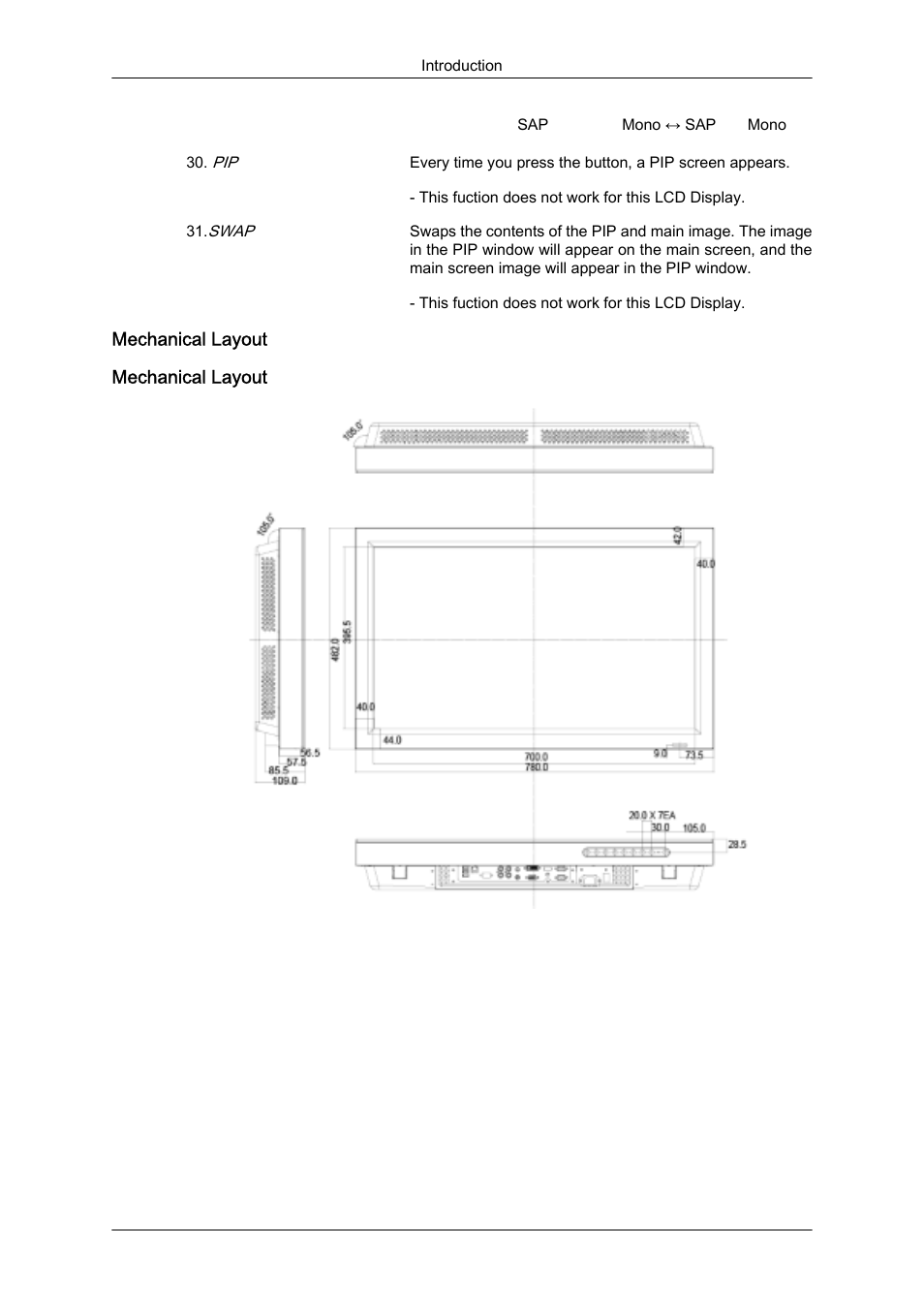 Mechanical layout | Samsung SyncMaster 320MXn-2 User Manual | Page 19 / 111