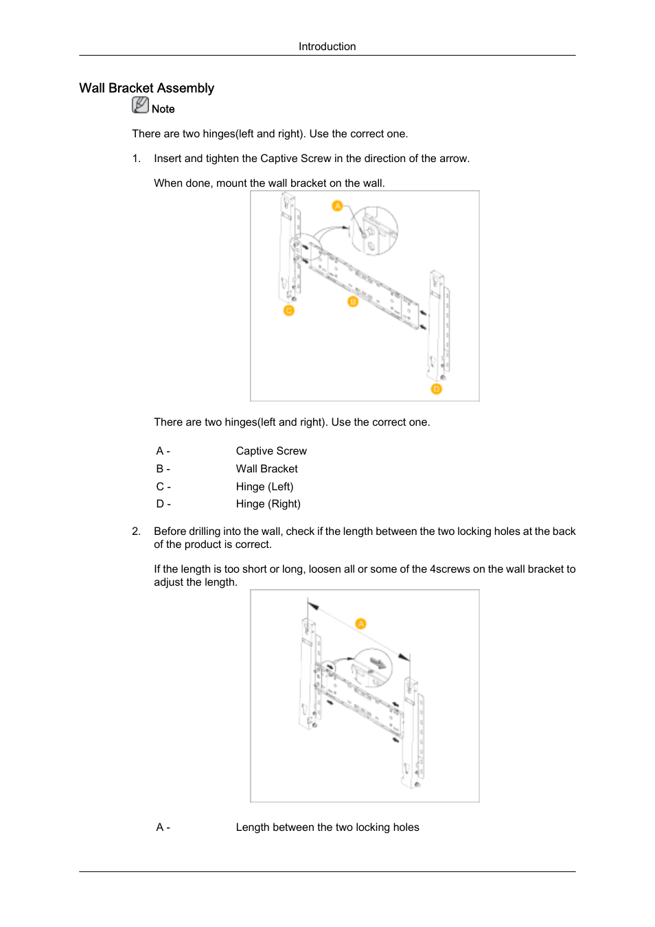 Wall bracket assembly | Samsung SyncMaster 320MXn-2 User Manual | Page 22 / 111